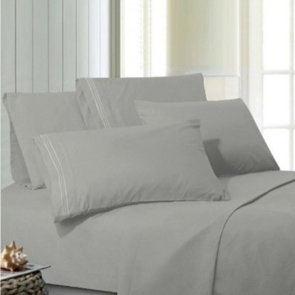 Royal Bamboo Queen Duvet Cover 3pc Set Smokey Gray